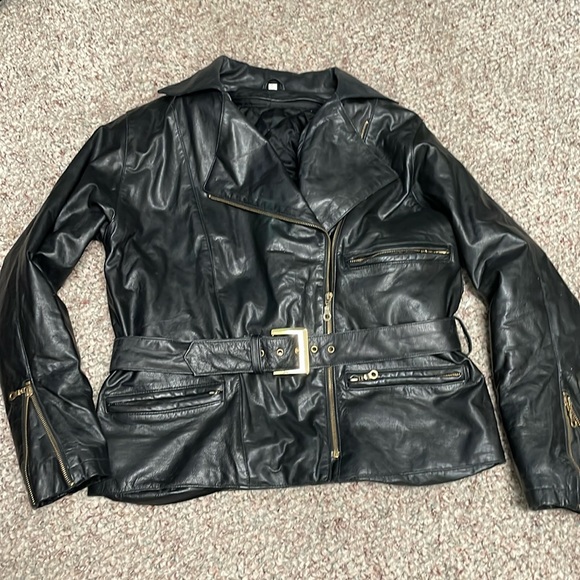 Vintage leather quilted moto jacket - Picture 1 of 12